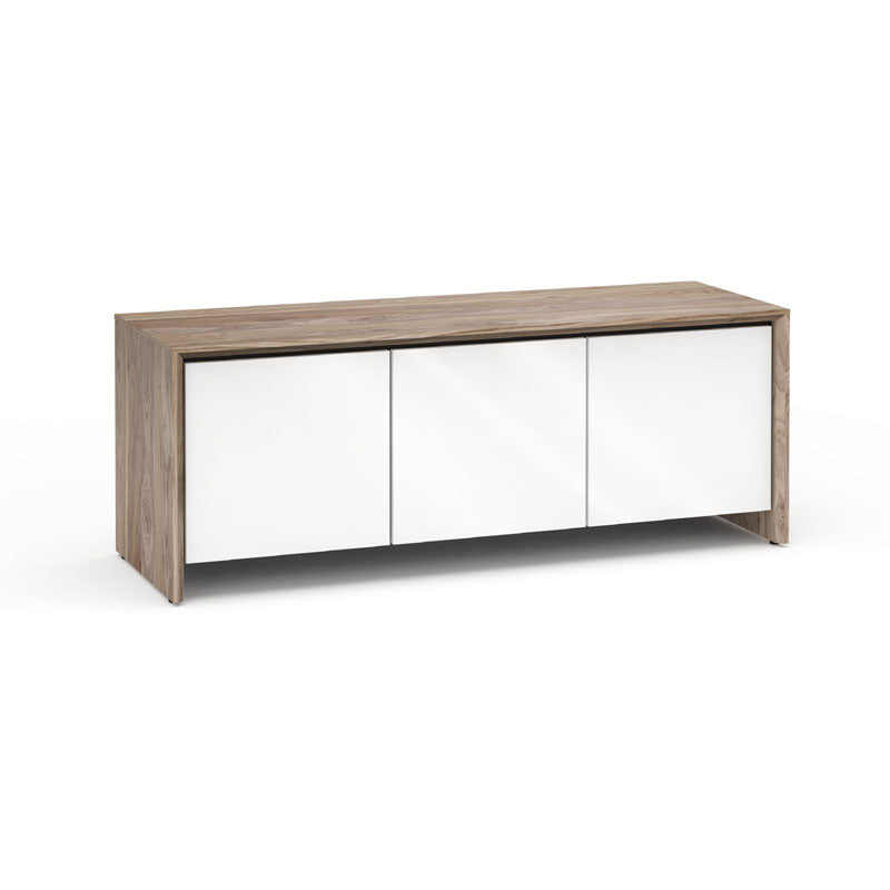Salamander Barcelona 237 AV Cabinet Natural Walnut Gloss White for Home Theater
