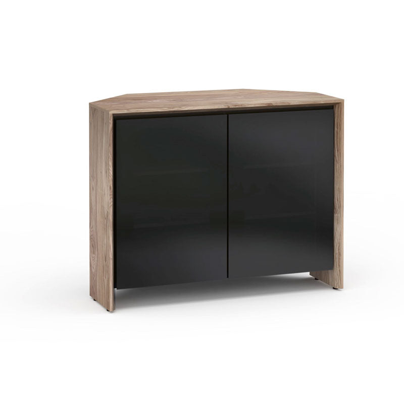 Salamander Barcelona 323 Corner Media Unit Natural Walnut & Black Glass
