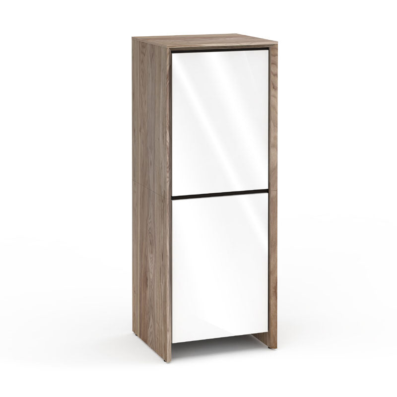 Salamander Barcelona 617 AV Cabinet Natural Walnut Gloss White – Modular Hi-Fi Storage