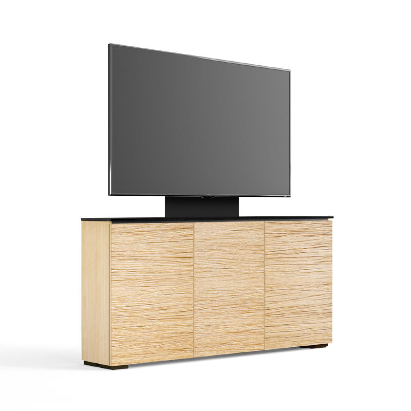 Salamander Denver 337 Low Profile Media Cabinet with TV Mount Natural Oak