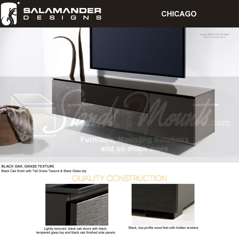 Salamander Chicago 337 Black Oak Media Cabinet – Classic Wood Finish