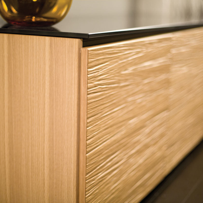 Salamander Denver 221 Natural Oak AV Cabinet with Tempered Glass Top