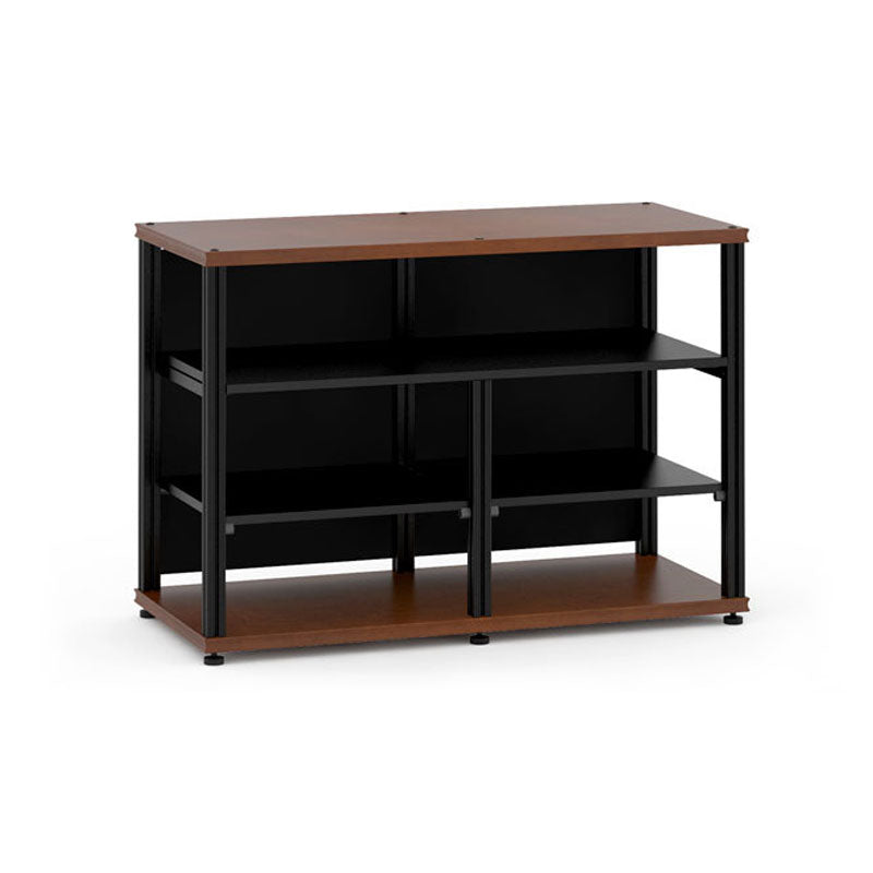 Salamander Synergy Twin 30 Open Center AV Cabinet Cherry Black Posts
