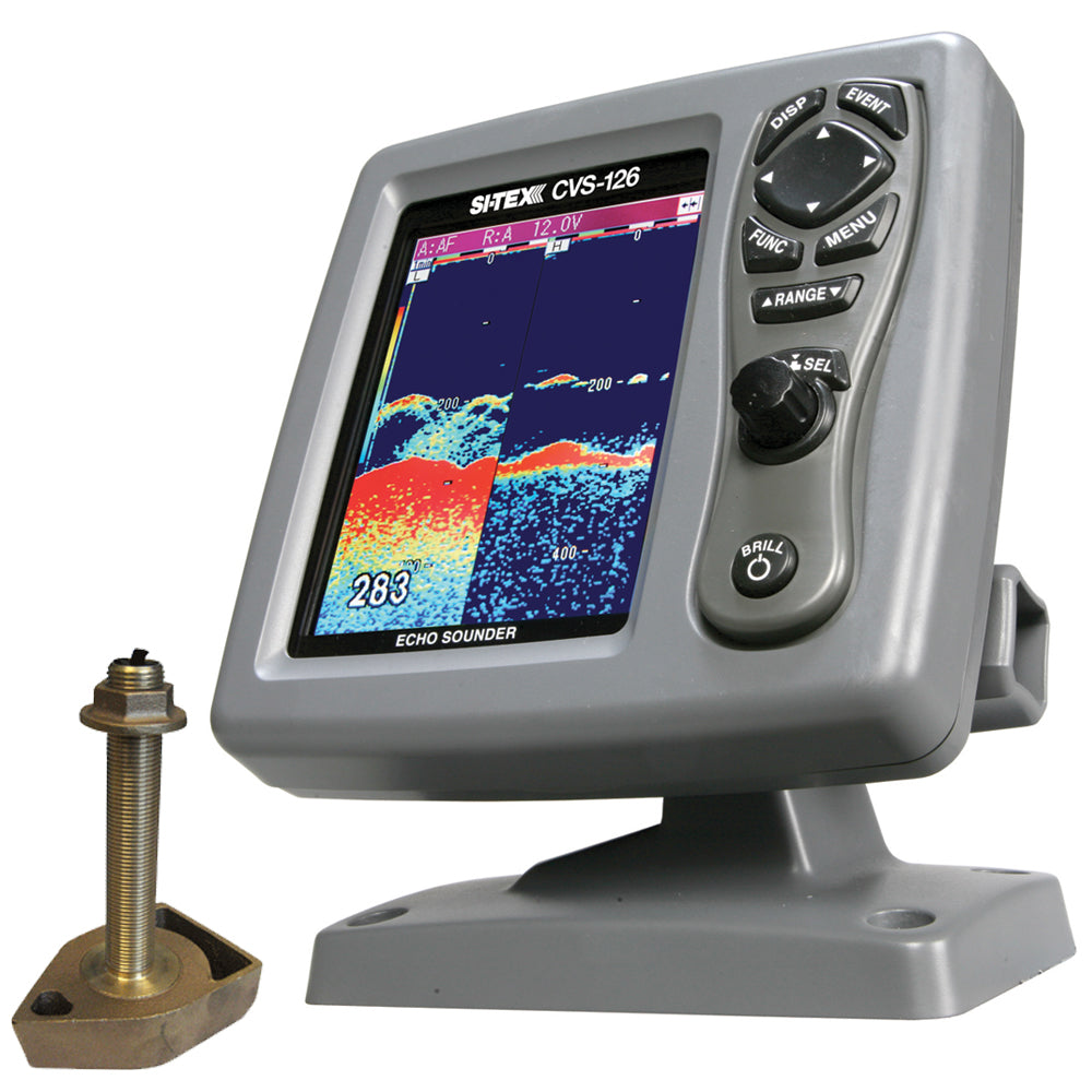 SI-TEX CVS-126 Dual Frequency Color Echo Sounder w/600kW Thru-Hull Transducer