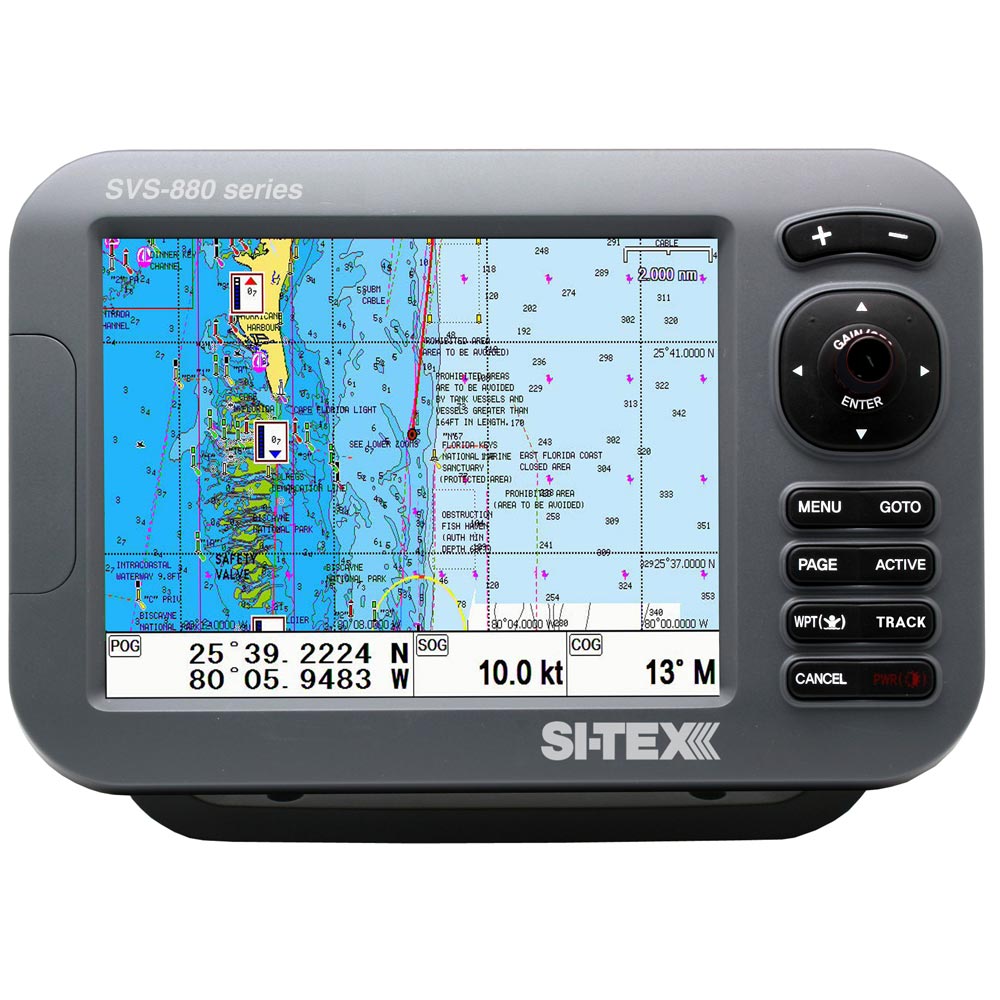 SI-TEX Standalone 8" Chartplotter System w/Color LCD, Internal &amp; External GPS Antenna