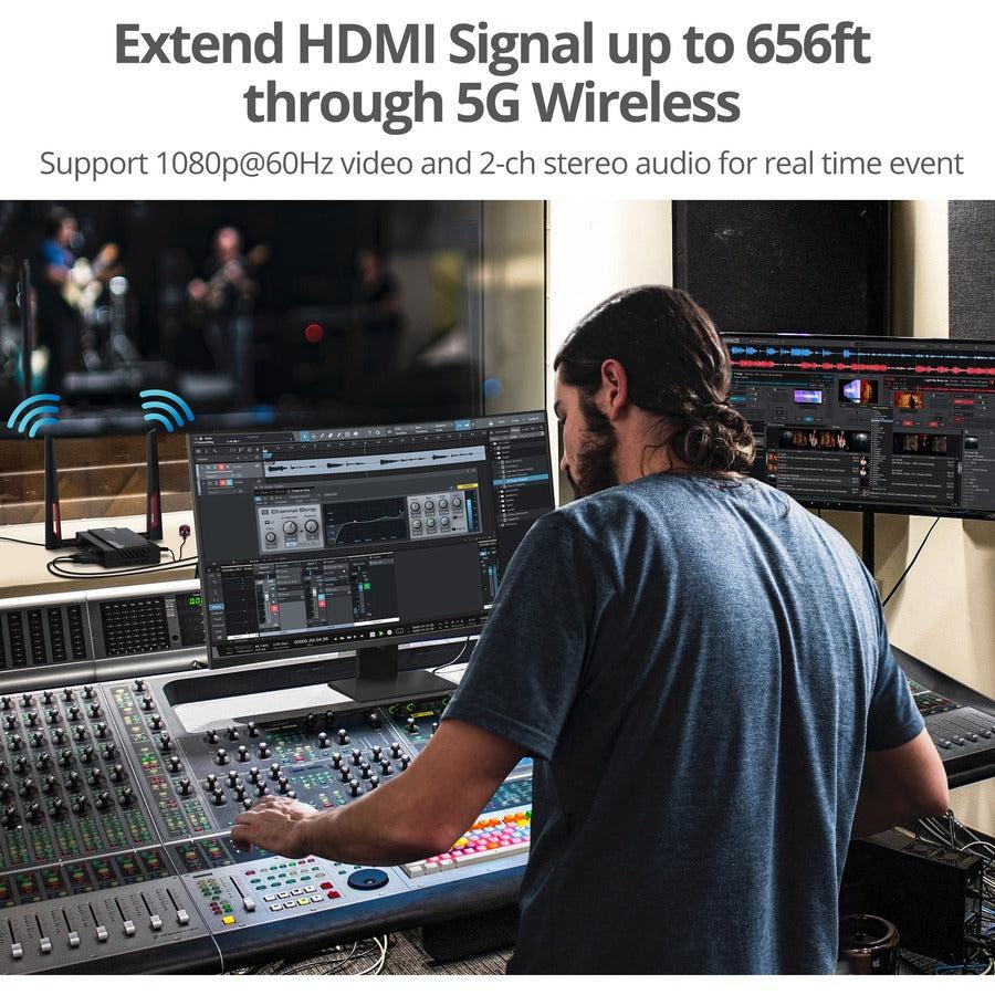 SIIG 1 to 4 Full HD Wireless HDMI Extender with Loopout & IR Kit CE-H27611-S1