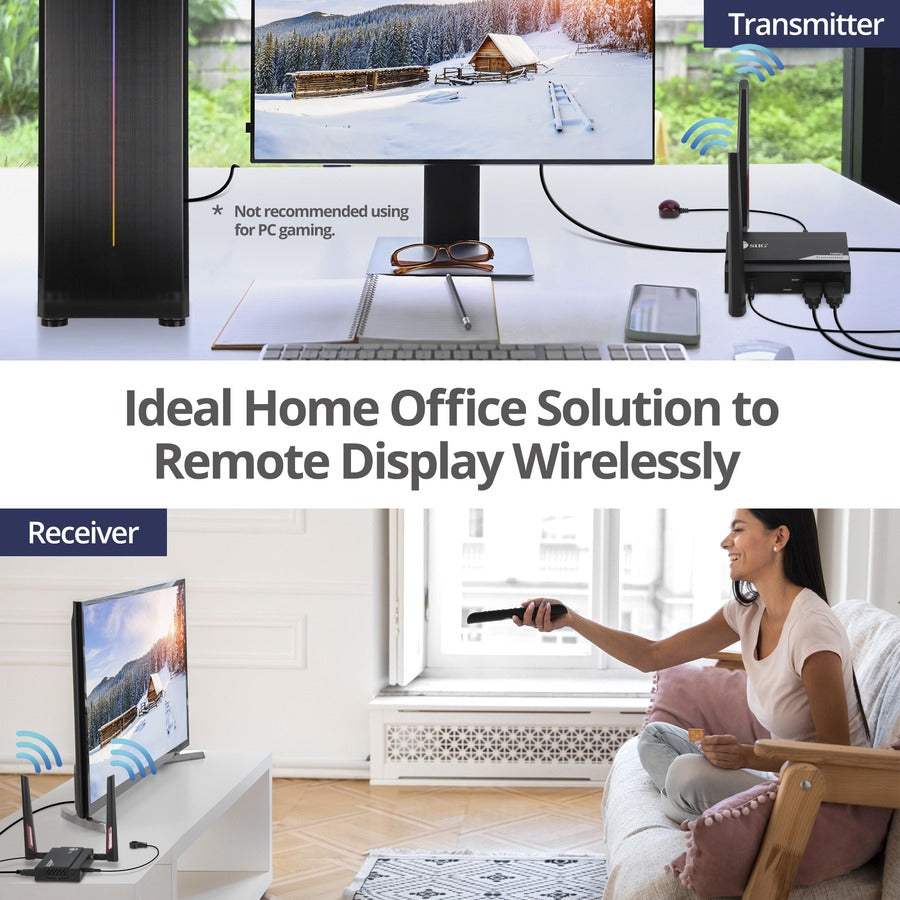 SIIG 1 to 4 Full HD Wireless HDMI Extender with Loopout & IR Kit CE-H27611-S1