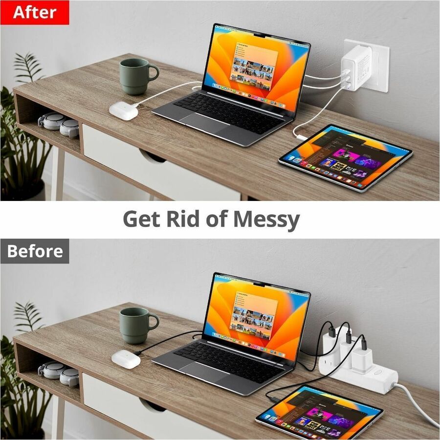 SIIG 100W GaN PD Combo Charger - 2C1A - USB-C Charging Station - Portable USB Type-C