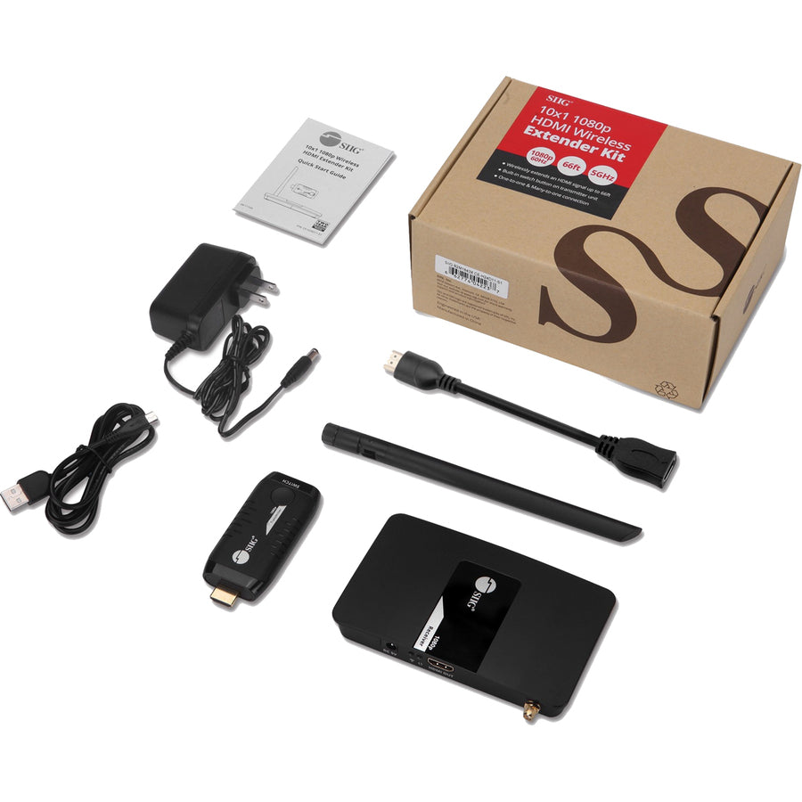 SIIG 10x1 1080p Wireless HDMI Extender Kit - 66Ft CE-H24D11-S1