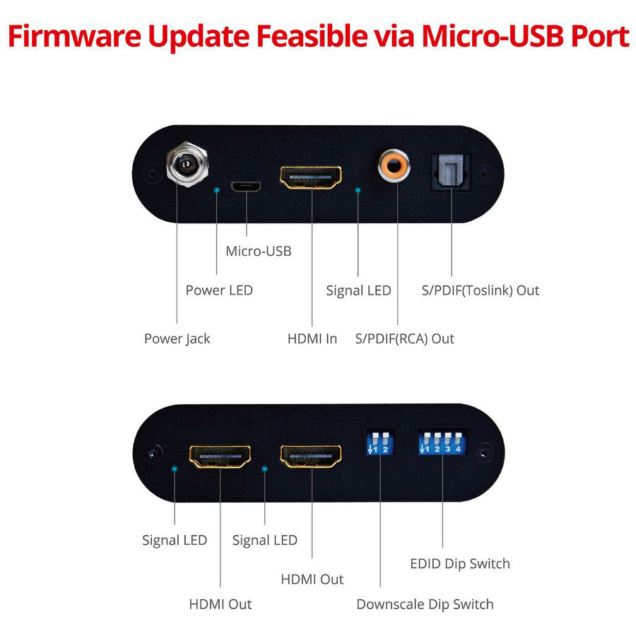 SIIG 1x2 HDMI 2.0 4k Splitter with Audio Extractor / Auto Scaling & EDID Management CE-H24X11-S1