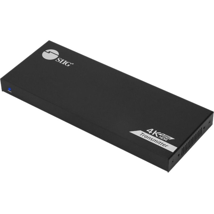 SIIG 1x4 4K 60Hz HDMI Splitter Over Cat6 Extender with Loopout/IR/ARC & RS-232 - Up to 230ft (70m) - Near Zero Latency CE-H27A11-S1