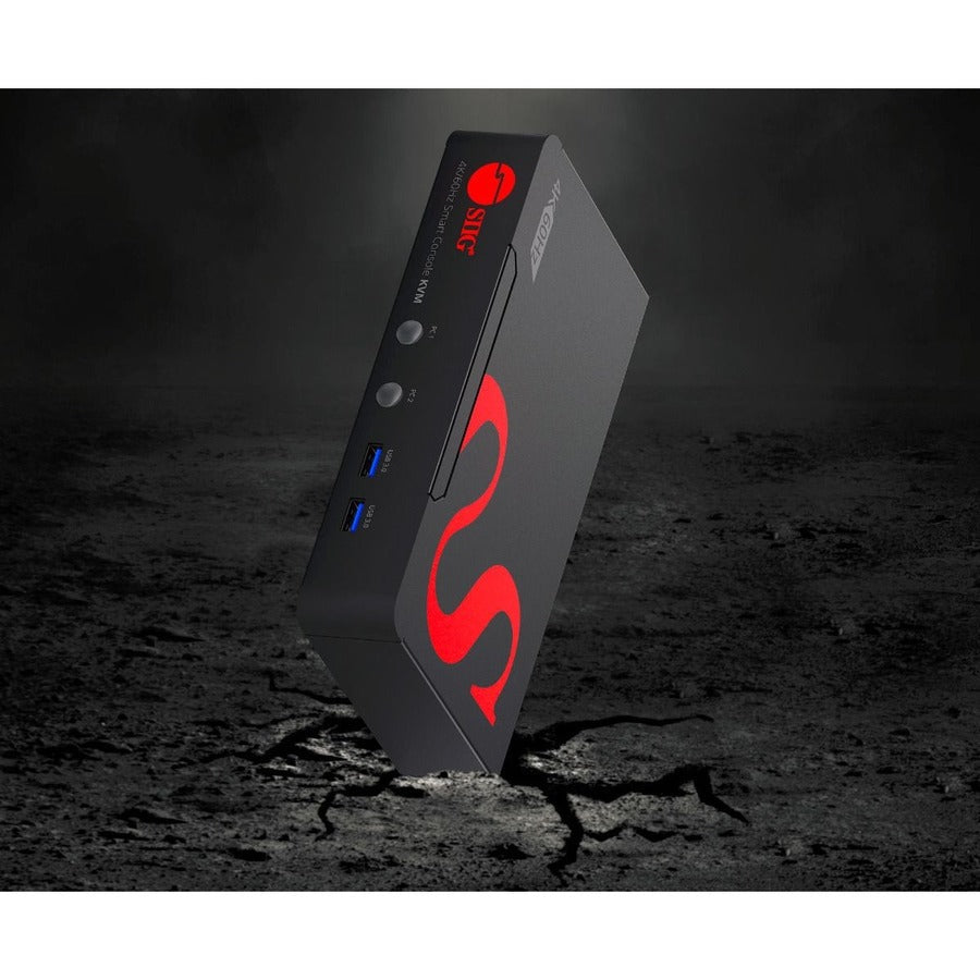 SIIG 2 Port 4K 60Hz DisplayPort 1.2 KVM Switch with USB 3.0 and Multi-Media ports CE-DP0F11-S1