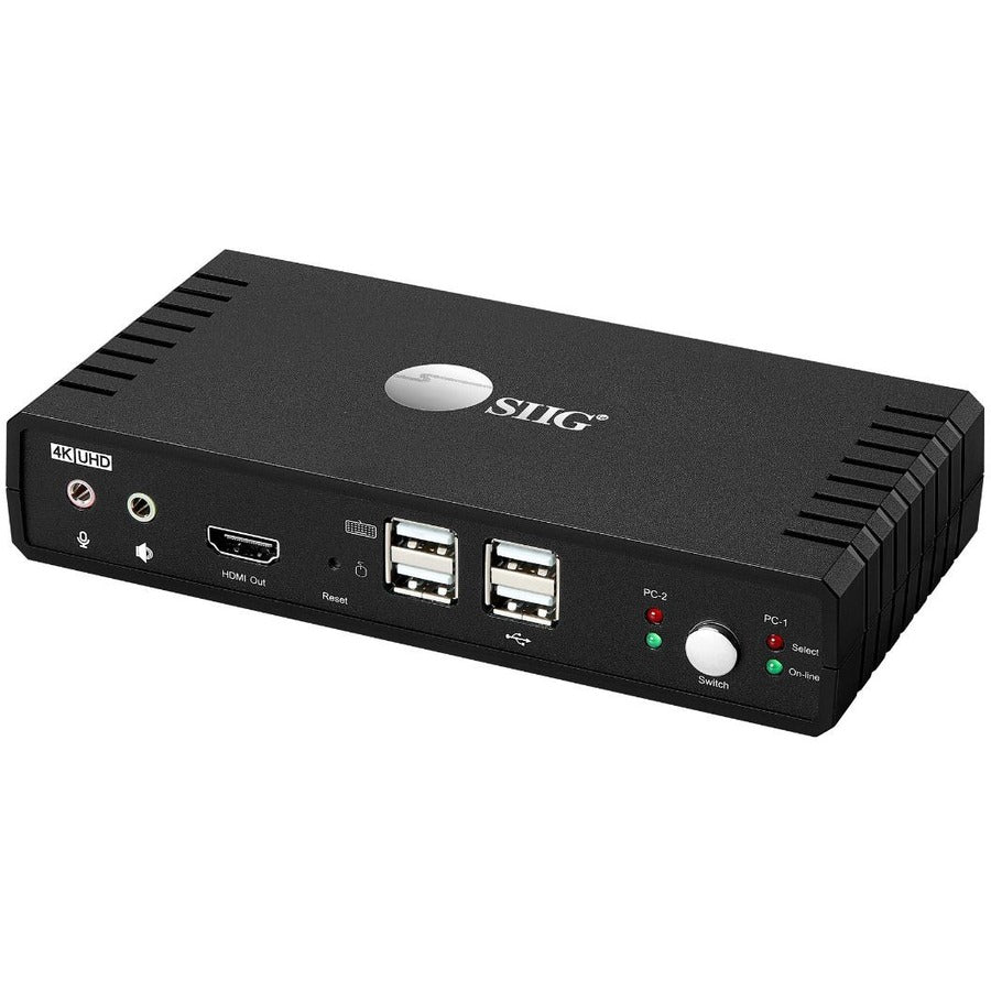 SIIG 2 Port 4K60Hz HDMI 18Gbps Video Console KVM Switch with USB 2.0 CE-KV0811-S1