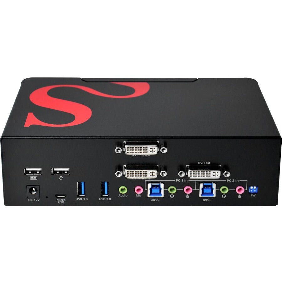 SIIG 2-Port DVI Dual-Link Smart Console Switch with USB 3.0 Multi-Media CE-DV0111-S1