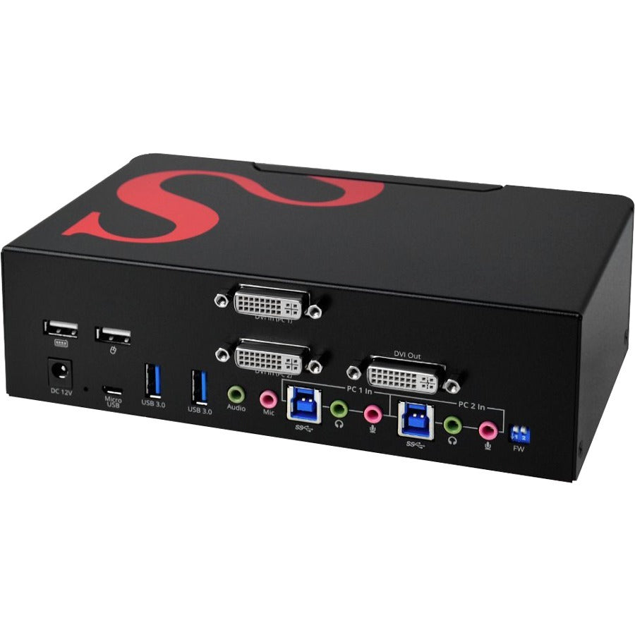 SIIG 2-Port DVI Dual-Link Smart Console Switch with USB 3.0 Multi-Media CE-DV0111-S1