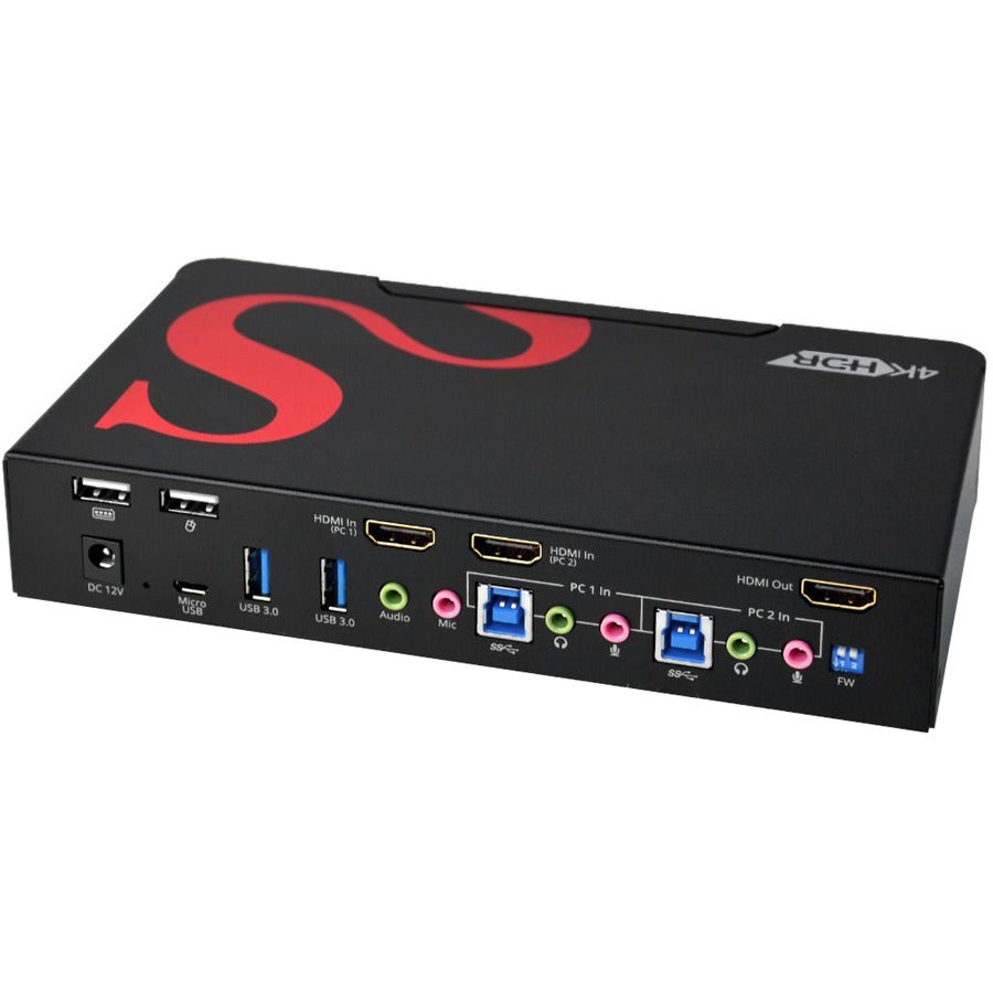 SIIG 2-Port HDMI 4K60Hz HDR Smart Console KVM Switch with USB 3.0 Multi-Media CE-H25511-S1