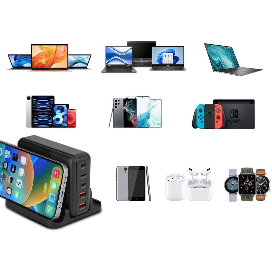 SIIG 200W GaN PD Charger with Charging Display- 3C2A - Portable USB Type-C Charger -