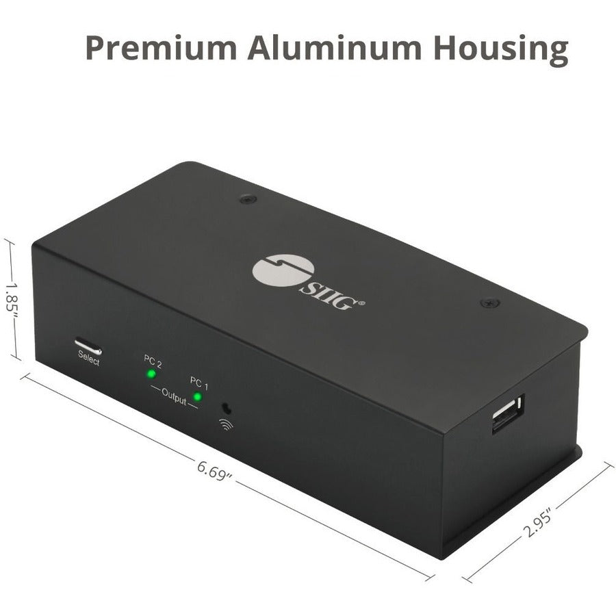 SIIG 2x1 Dual View USB HDMI KVM Switch - 4K Dual Display Solution | Tecisoft CE-KV0711-S1