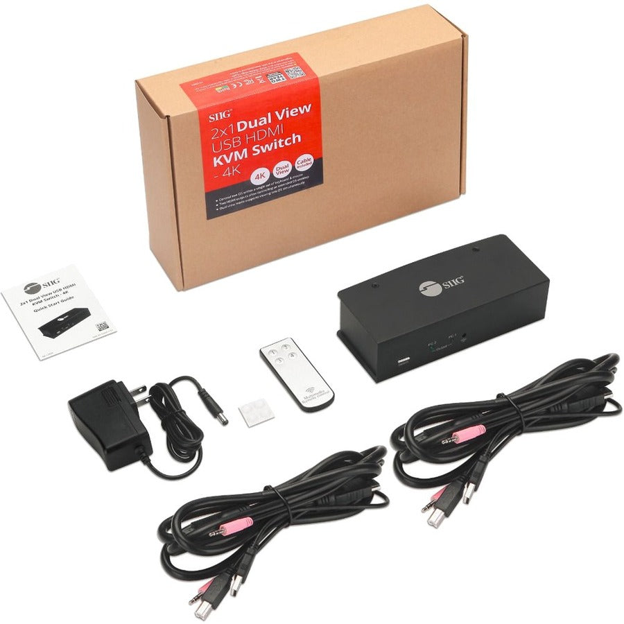 SIIG 2x1 Dual View USB HDMI KVM Switch - 4K Dual Display Solution | Tecisoft CE-KV0711-S1