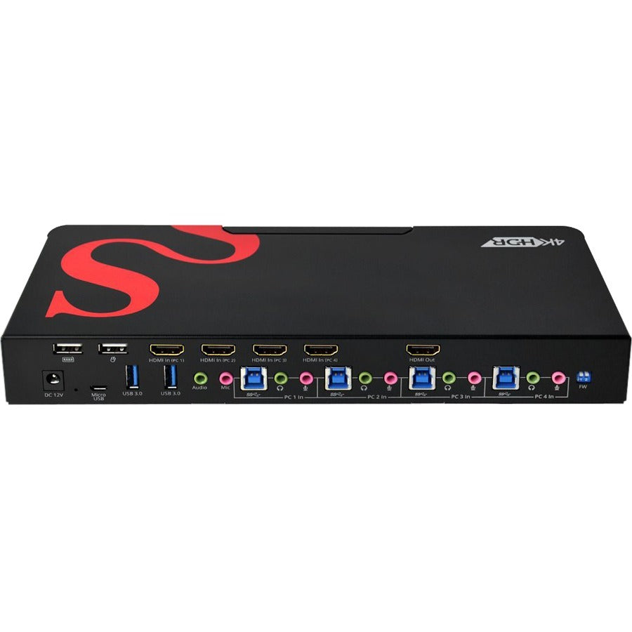 SIIG 4-Port HDMI 4K60Hz HDR Smart Console KVM Switch with USB 3.0 Multi-Media CE-H25611-S1