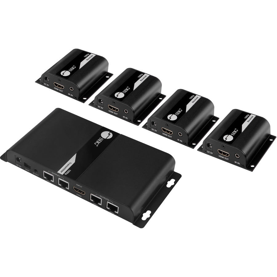 SIIG 4 Port HDMI Splitter over Cat6 Extender with IR - 40m CE-H23U11-S1