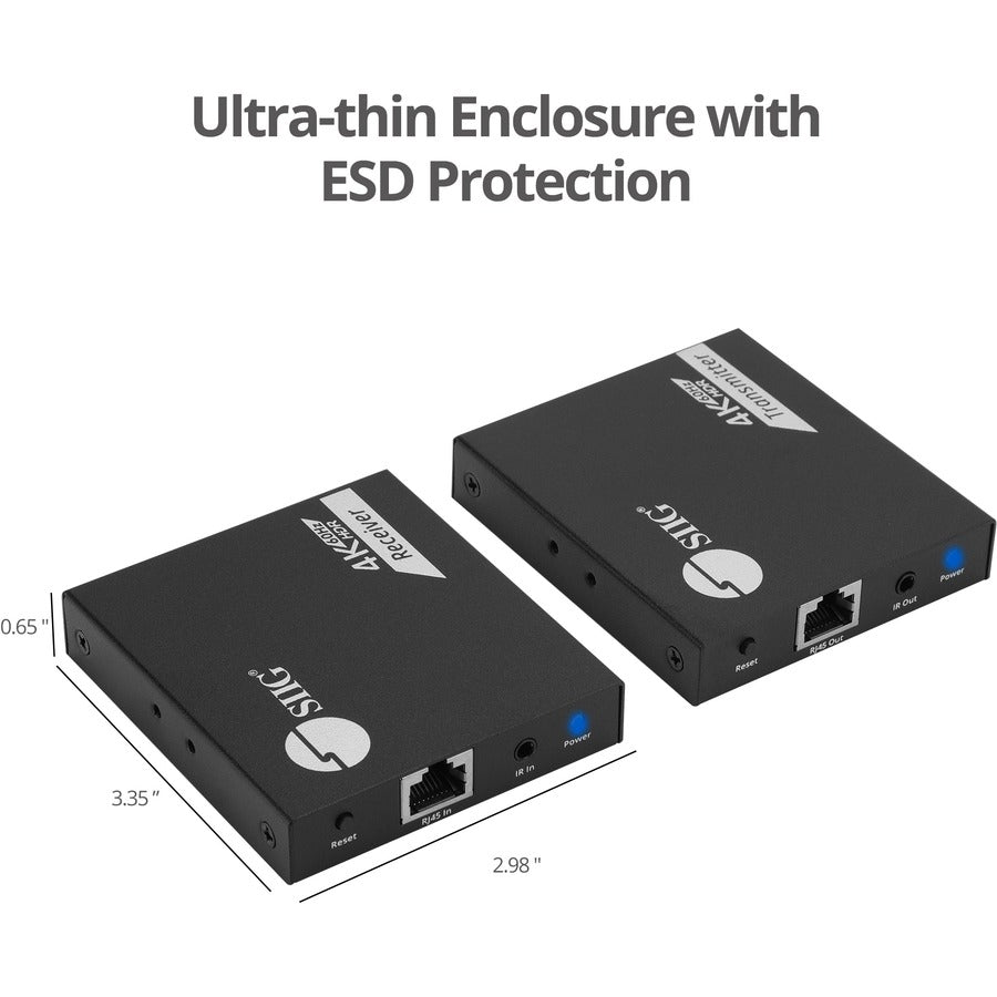 SIIG 4K 60Hz HDMI Over Cat6 Extender with Loopout & IR CE-H27D11-S1