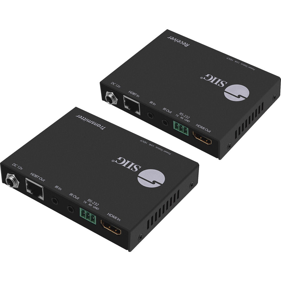 SIIG 4K HDMI HDBaseT Extender Over Single Cat5e/6 with RS-232, IR & PoC - 100m CE-H23F11-S1