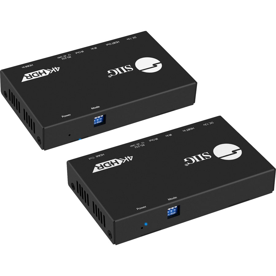 SIIG 4K HDR HDMI 2.0 HDBaseT Extender Over Single Cat5e/6 with RS-232 & IR - 100m CE-H23311-S1