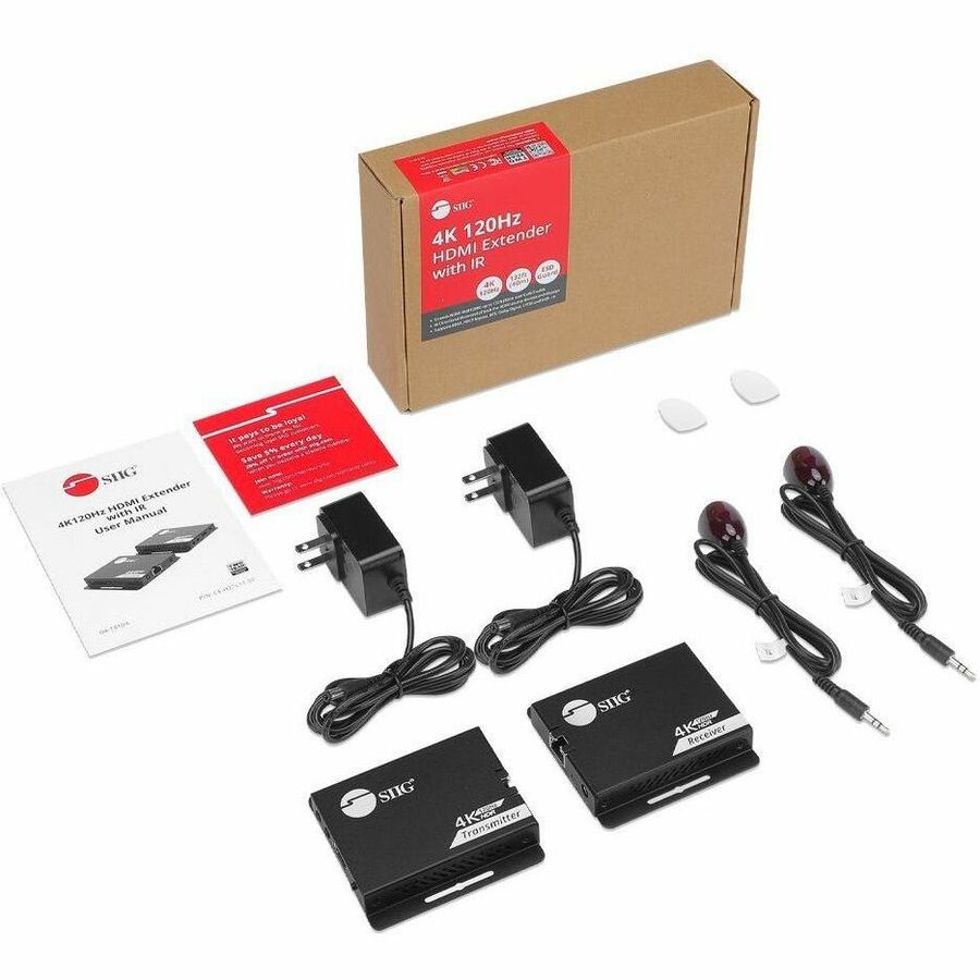 SIIG 4K120Hz HDMI Extender with IR - up to 132ft (40M) - EDID - Nearly zero latency -