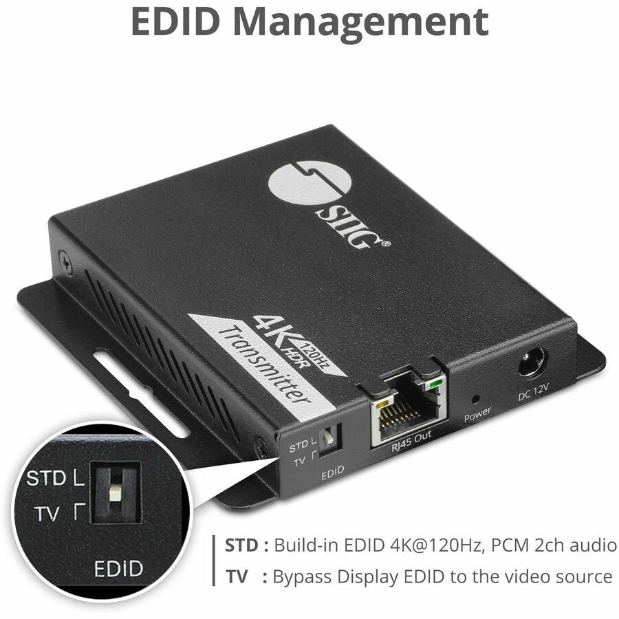 SIIG 4K120Hz HDMI Extender with IR - up to 132ft (40M) - EDID - Nearly zero latency -