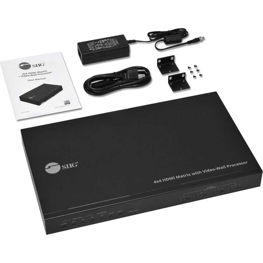 SIIG 4x4 HDMI Matrix &amp; VideoWall Processor with RS232 CE-H24C11-S1