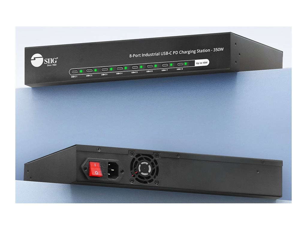 SIIG 8-Port USB-C PD Charger 350W Total Output for Offices
