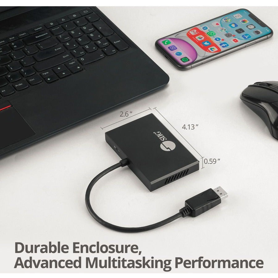 SIIG 8K 1x4 DisplayPort 1.4 to DisplayPort MST Hub Splitter CE-DP0R11-S1