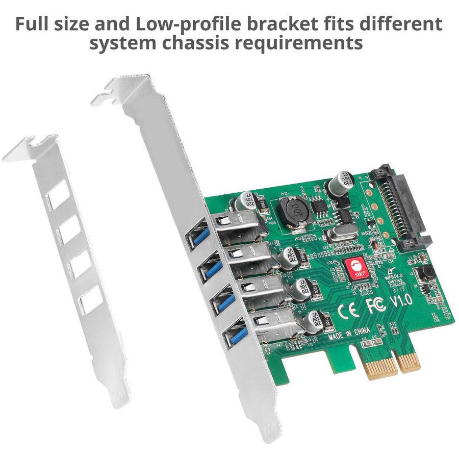 SIIG DP USB 3.0 4-Port PCIe Host Card JU-P40A11-S1