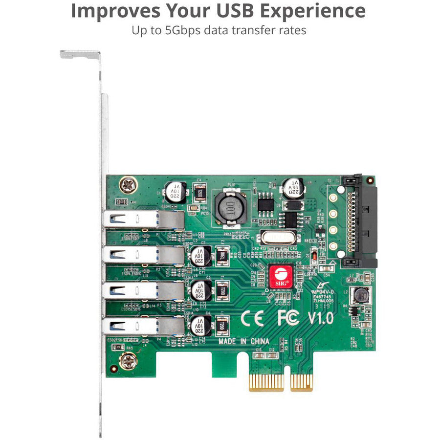 SIIG DP USB 3.0 4-Port PCIe Host Card JU-P40A11-S1