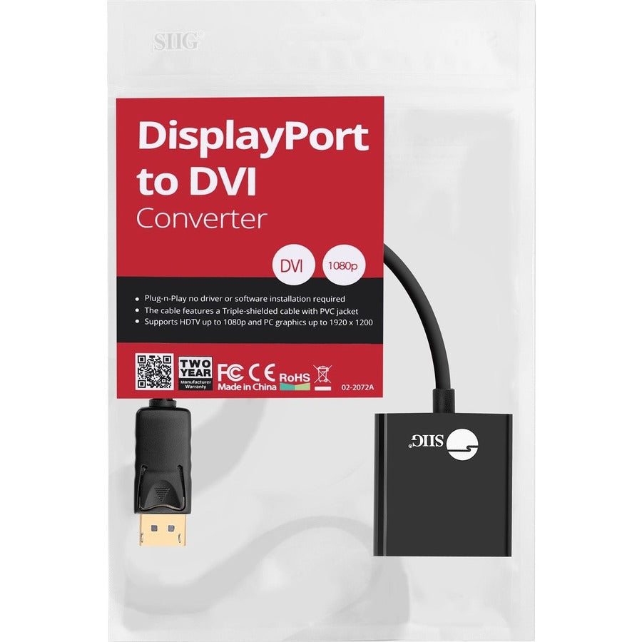 SIIG DisplayPort To DVI Converter CB-DP1U12-S1