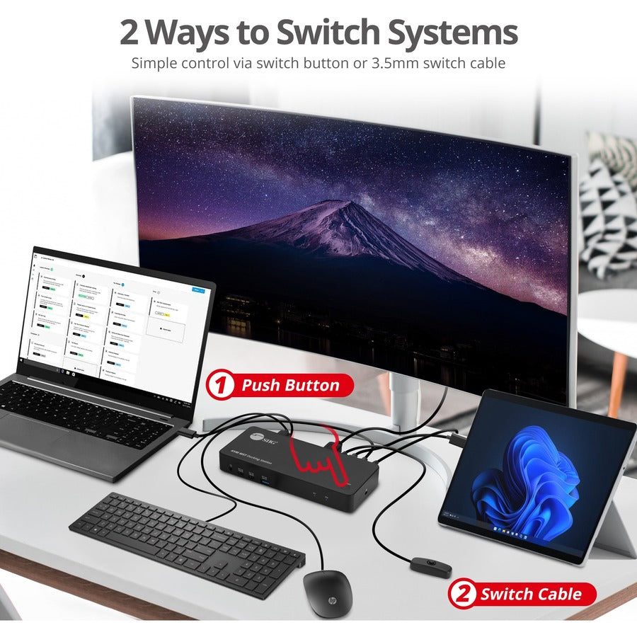 SIIG Dual Host USB-C KVM MST Docking Station CE-DK0111-S1