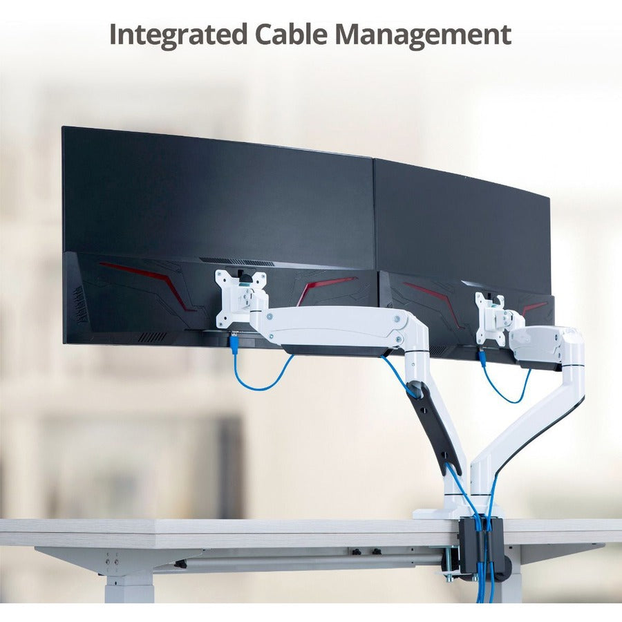 SIIG Dual Monitor Aluminum Heavy Duty Desk Mount with USB and Audio Ports CE-MT3211-S1