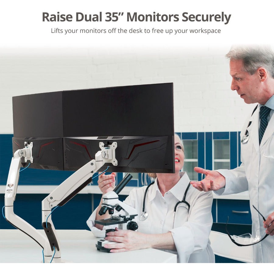 SIIG Dual Monitor Aluminum Heavy Duty Desk Mount with USB and Audio Ports CE-MT3211-S1