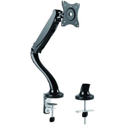 SIIG Full-Motion Gas Spring Single Monitor Desk Mount 13" to 27" - Black