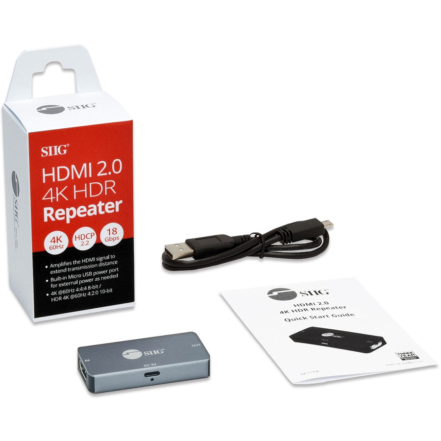 SIIG HDMI 2.0 4K HDR Repeater CE-H24K11-S1