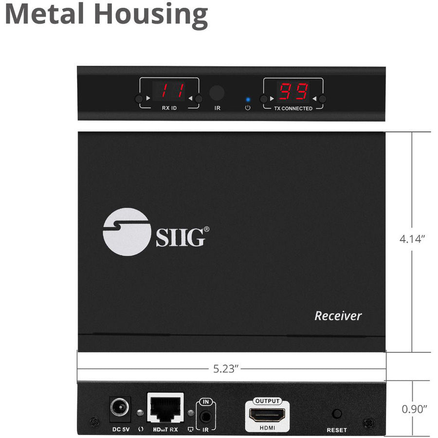 SIIG HDMI 2.0 4K60Hz Over IP Extender / Matrix with IR - Decoder (RX) CE-H25C11-S1