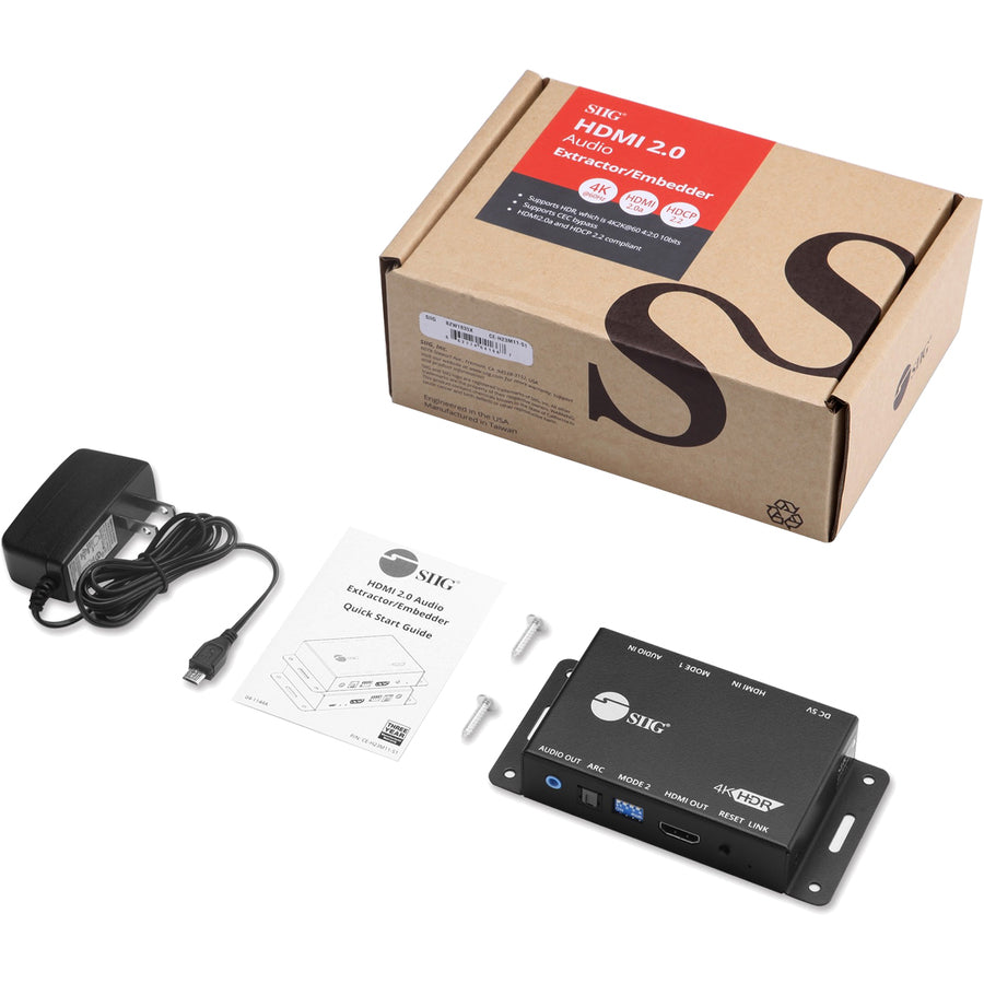 SIIG HDMI 2.0 Audio Extractor / Embedder CE-H23M11-S1