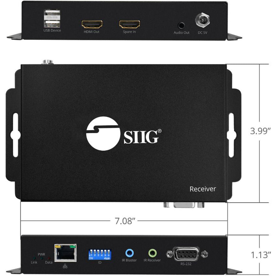 SIIG HDMI 2.0 Over IP Matrix and Video Wall 4Kx2K@60Hz - Receiver CE-H25311-S1