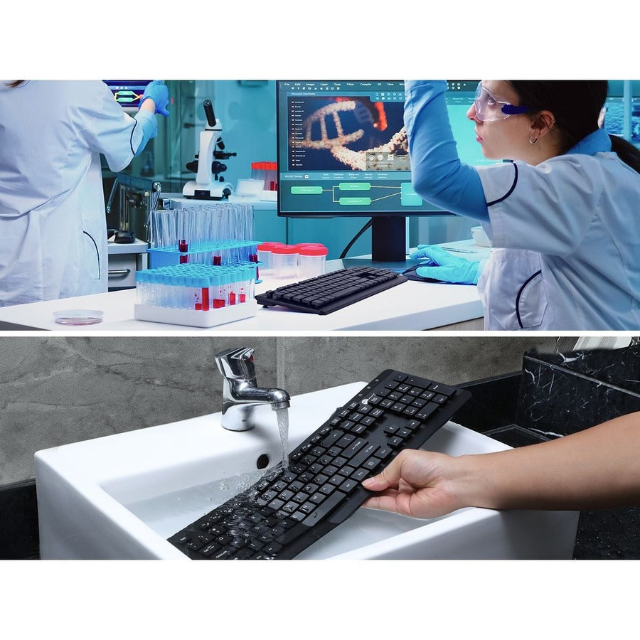 SIIG Industrial Grade Washable & Dustproof USB Multimedia Keyboard JK-US0U11-S1