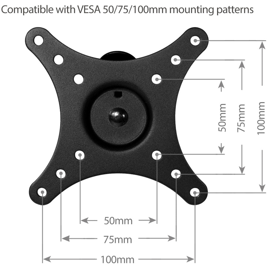 SIIG LCD TV/Monitor Tilting Wall Mount - 33 lb - Black