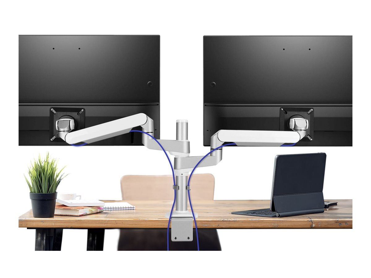 SIIG MTPRO Desk Mount Dual Monitor Arm - Mounting kit (desk mount, 2 articulating arms) - mechanical spring - for 2