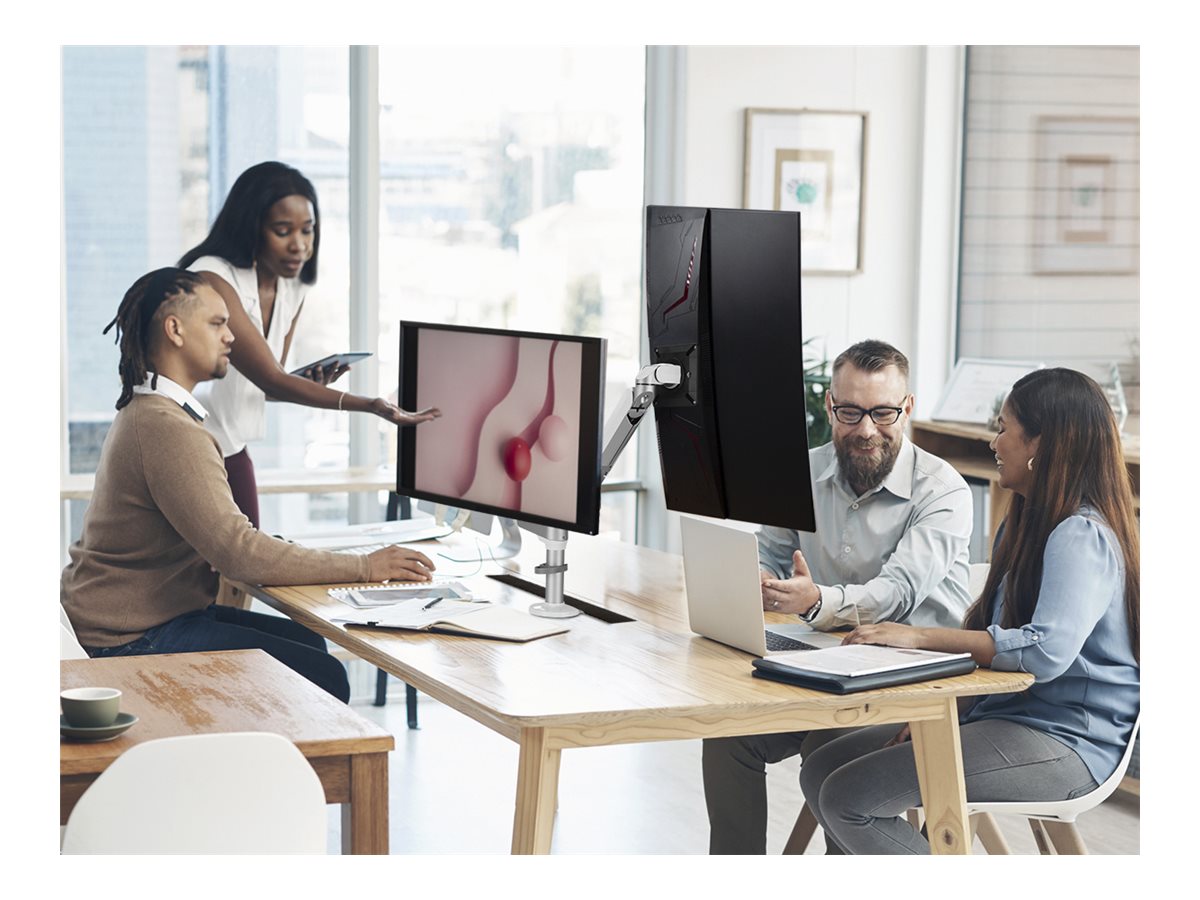 SIIG MTPRO Desk Mount Dual Monitor Arm - Mounting kit (desk mount, 2 articulating arms) - mechanical spring - for 2