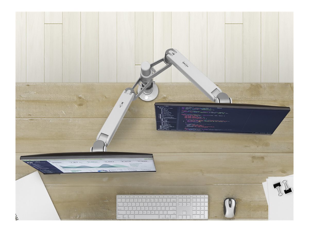 SIIG MTPRO Desk Mount Dual Monitor Arm - Mounting kit (desk mount, 2 articulating arms) - mechanical spring - for 2