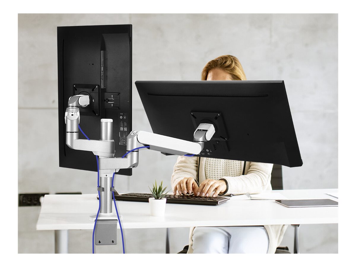 SIIG MTPRO Desk Mount Dual Monitor Arm - Mounting kit (desk mount, 2 articulating arms) - mechanical spring - for 2